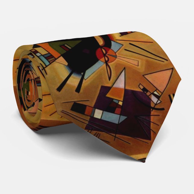Kandinsky Abstrakt Black Violet Neck Tie Krawatte (Gerollt)