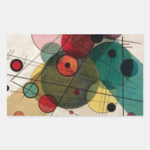 Kandinsky Abstrakt Circles-Aufkleber Rechteckiger Aufkleber