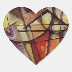 Kandinsky Abstrakt Circles Herz-Aufkleber