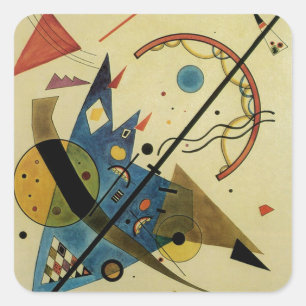 Kandinsky Abstrakt Circles Shapes Quadratischer Aufkleber
