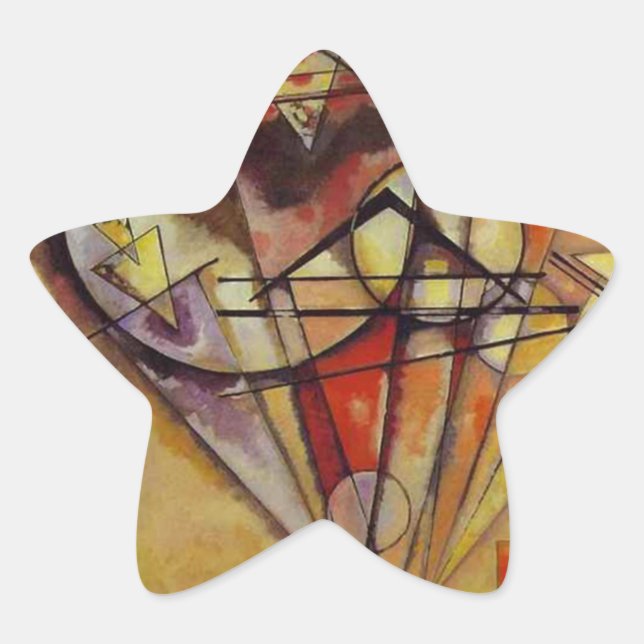 Kandinsky Abstrakt Circles Stern-Aufkleber (Vorderseite)