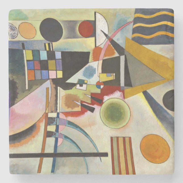Kandinsky Abstrakt Expressionist Artwork Steinuntersetzer (Vorderseite)