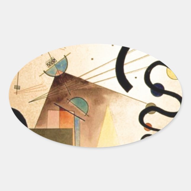Kandinsky Abstrakt Ovaler Aufkleber (Vorderseite)