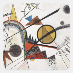 Kandinsky Abstrakt Painting Artwork Quadratischer Aufkleber