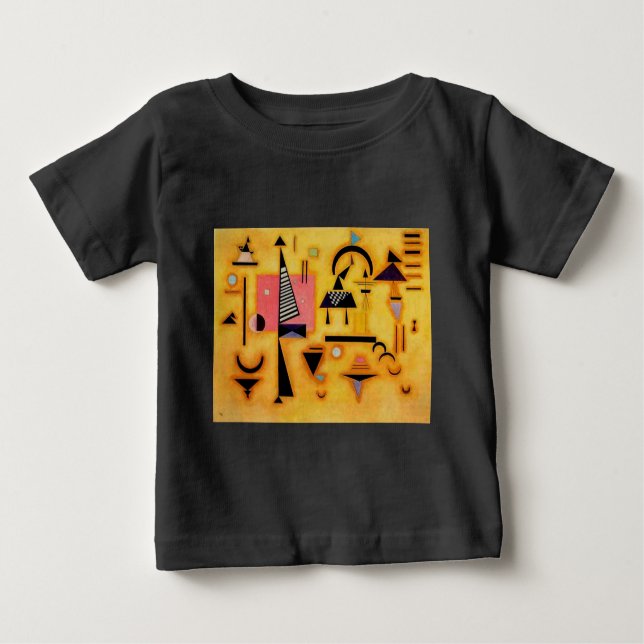 Kandinsky Abstrakte entscheidende rosa geometrisch Baby T-shirt (Vorderseite)