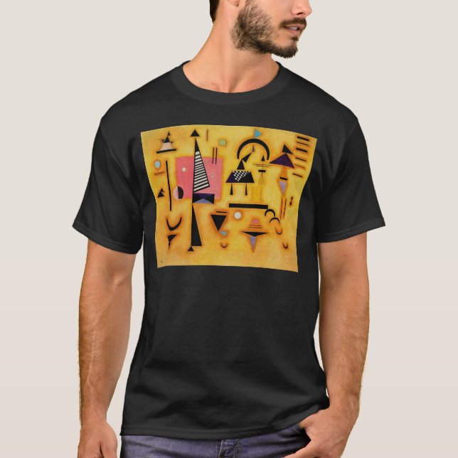 Kandinsky Abstrakte entscheidende rosa geometrisch T-Shirt (Vorderseite)