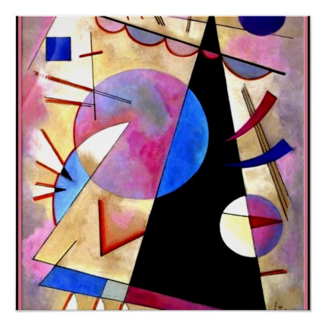 Kandinsky - Abstrakter Kubismus mit Pinks und Blue Poster (Vorderseite)