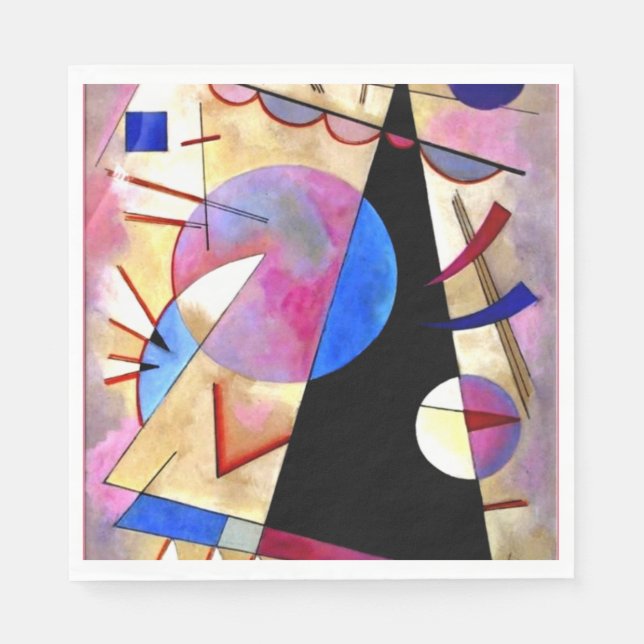 Kandinsky - Abstrakter Kubismus mit Pinks und Blue Serviette (Vorderseite)