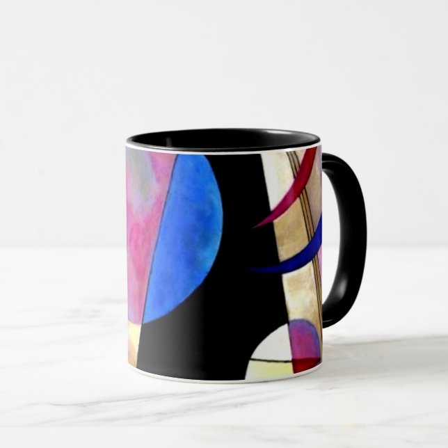 Kandinsky - Abstrakter Kubismus mit Pinks und Blue Tasse (VorderseiteRechts)