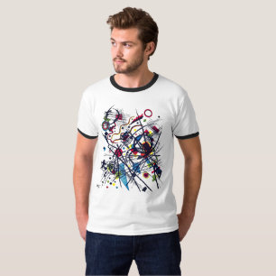 Kandinsky-Abstrakter Lithographie-Retro-Ringer-T-S T-Shirt