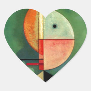 Kandinsky Abstraktes Aufzeichnen Herz-Aufkleber