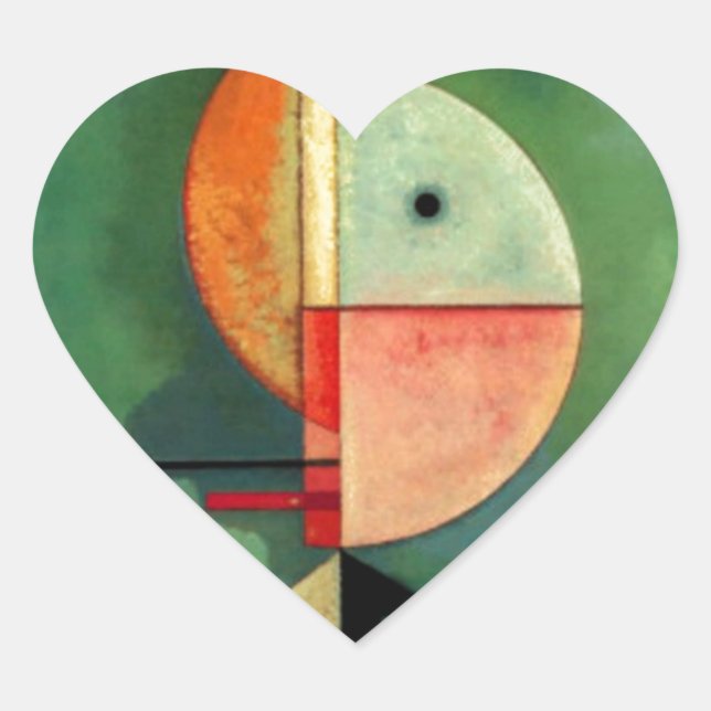 Kandinsky Abstraktes Aufzeichnen Herz-Aufkleber (Vorderseite)