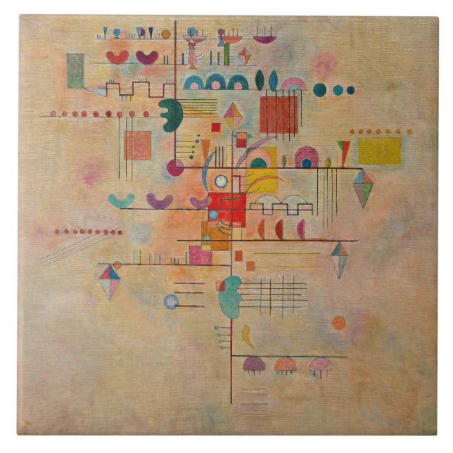 Kandinsky - Anmutiger Aufstieg Fliese (Vorderseite)