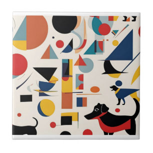Kandinsky art & Dog lover / Fliese