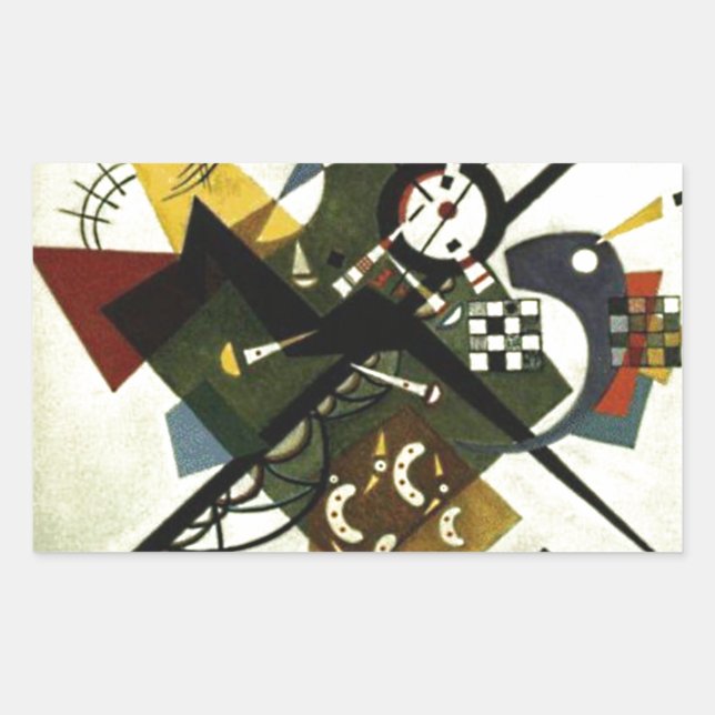 Kandinsky auf Weiß II Rechteckiger Aufkleber (Vorderseite)