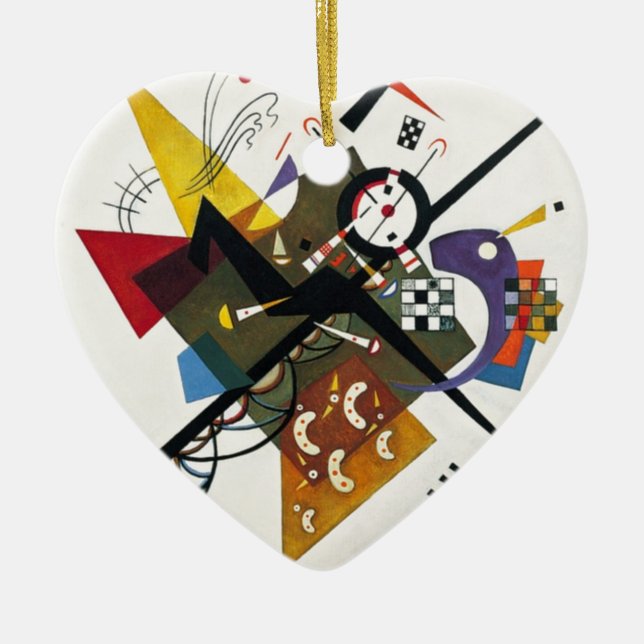 Kandinsky auf zwei Abstrakten weißen Gemälden Keramik Ornament (Vorne)