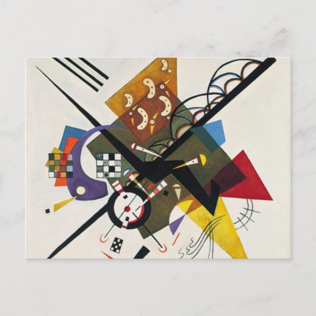 Kandinsky auf zwei Abstrakten weißen Gemälden Postkarte (Vorderseite)