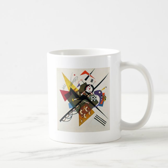Kandinsky auf zwei Abstrakten weißen Gemälden Tasse (Rechts)