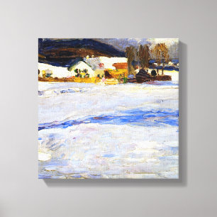 Kandinsky - Bei Starnberg - Winter, Leinwanddruck