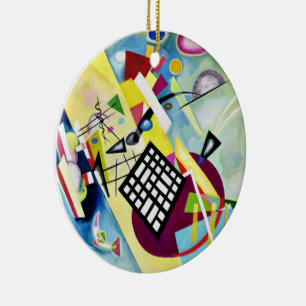 Kandinsky - Black Grid, beliebte abstrakte Kunst, Keramik Ornament