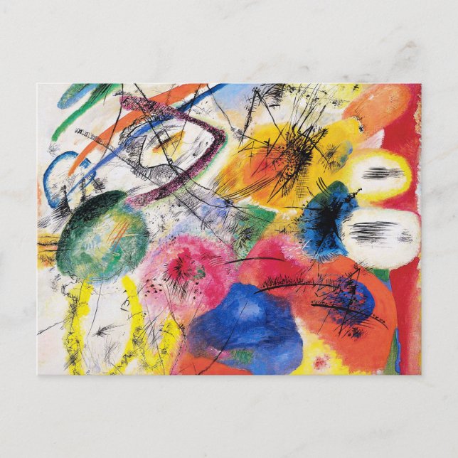 Kandinsky Black Lines Postcard Postkarte (Vorderseite)