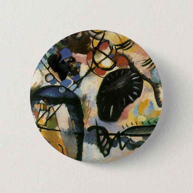 Kandinsky Black Spot Abstrakt Artwork Button (Vorderseite)