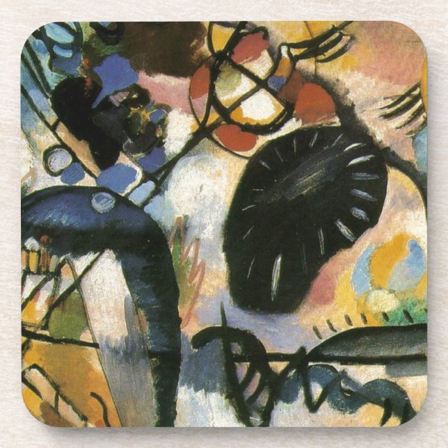 Kandinsky Black Spot Abstrakt Artwork Getränkeuntersetzer (Vorderseite)
