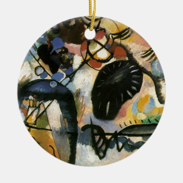 Kandinsky Black Spot Abstrakt Artwork Keramik Ornament (Vorne)