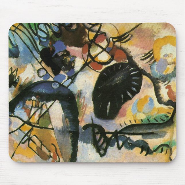 Kandinsky Black Spot Abstrakt Artwork Mousepad (Vorne)
