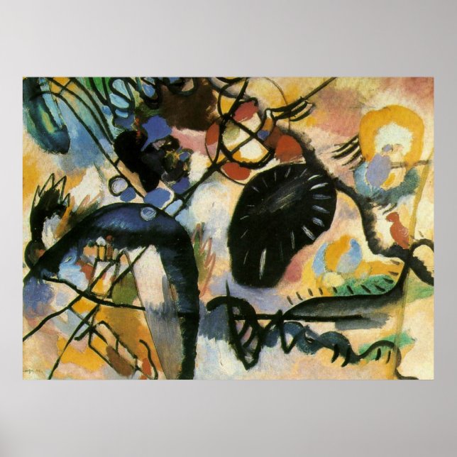 Kandinsky Black Spot Abstrakt Artwork Poster (Vorne)