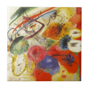 Kandinsky Black Strokes Abstrakte Malerei Fliese
