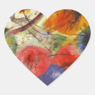 Kandinsky Black Strokes Abstrakte Malerei Herz-Aufkleber