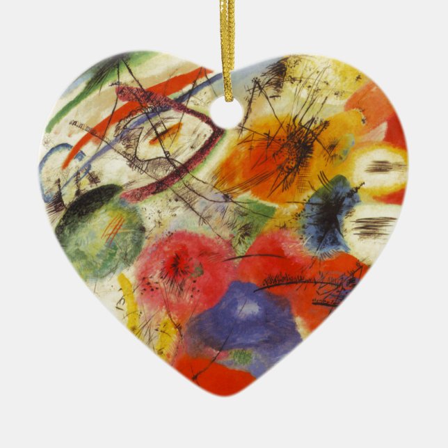 Kandinsky Black Strokes Abstrakte Malerei Keramikornament (Vorne)