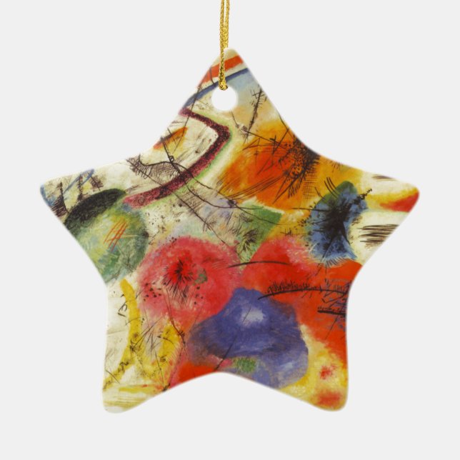 Kandinsky Black Strokes Abstrakte Malerei Keramikornament (Vorne)