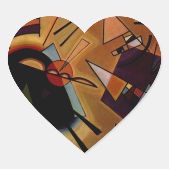 Kandinsky Black Violet Herz-Aufkleber (Vorderseite)