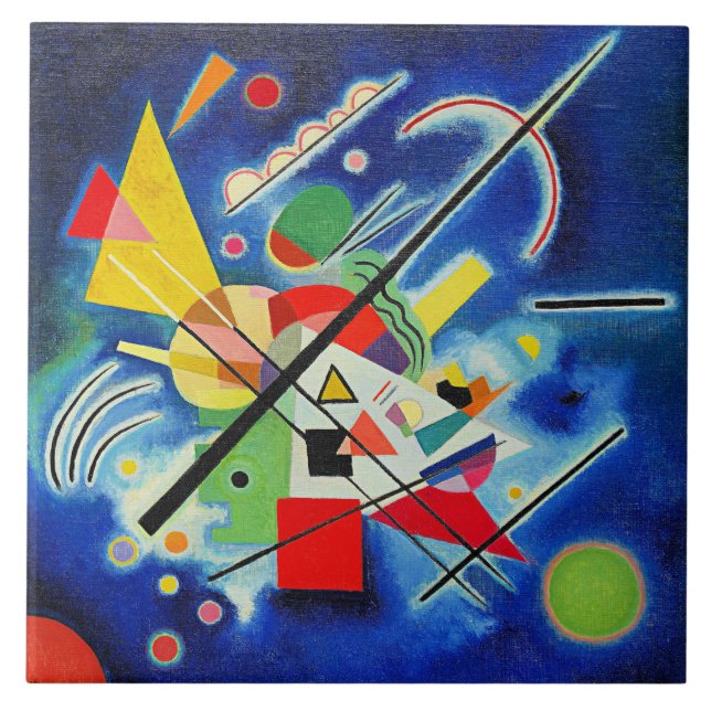 Kandinsky - Blaue Malerei Fliese (Vorderseite)