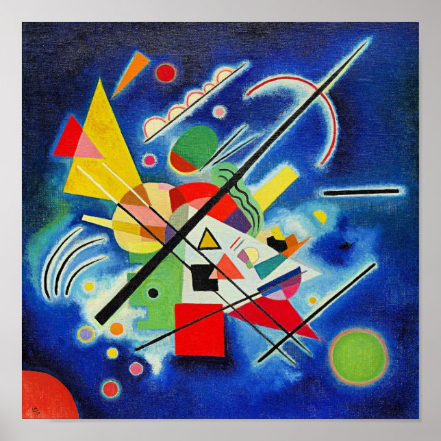 Kandinsky - Blaue Malerei Poster (Vorne)