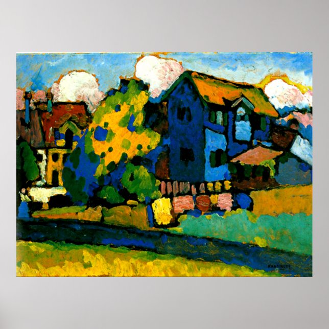 Kandinsky - Blaues Haus Klein Poster (Vorne)
