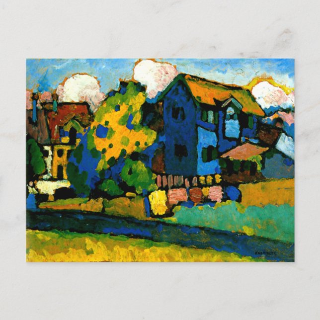 Kandinsky - Blaues Haus Klein Postkarte (Vorderseite)