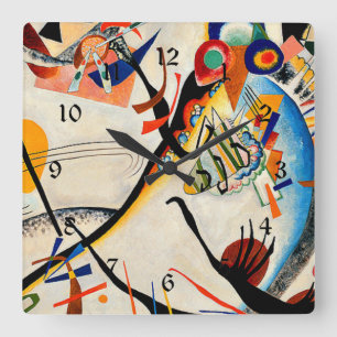 Kandinsky - Blaues Segment Quadratische Wanduhr