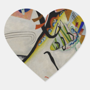 Kandinsky Blue Segment Herz-Aufkleber