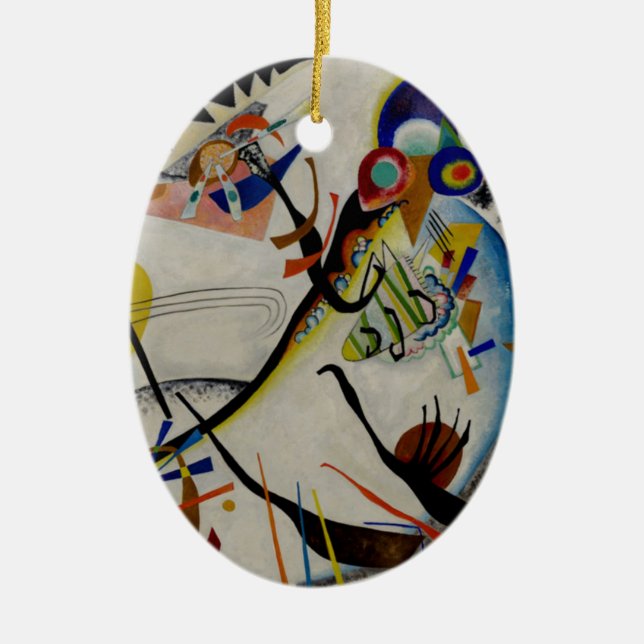 Kandinsky Blue Segment Keramikornament (Vorne)