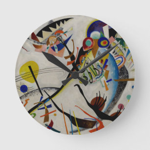 Kandinsky Blue Segment Runde Wanduhr