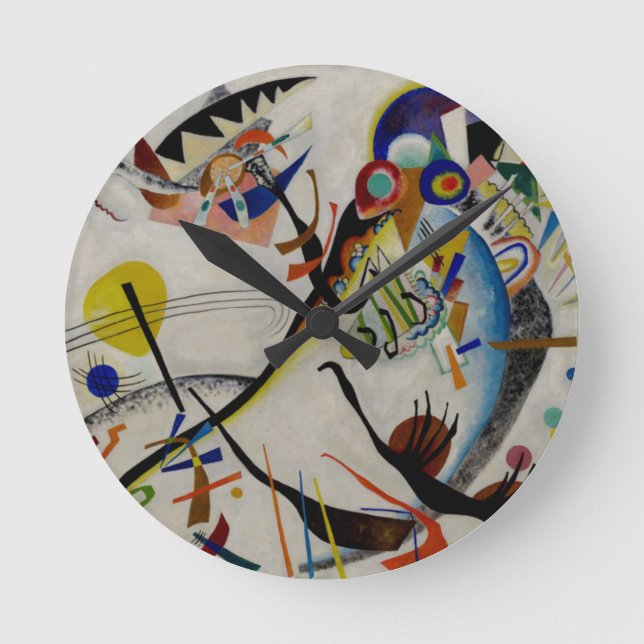Kandinsky Blue Segment Runde Wanduhr (Vorderseite)