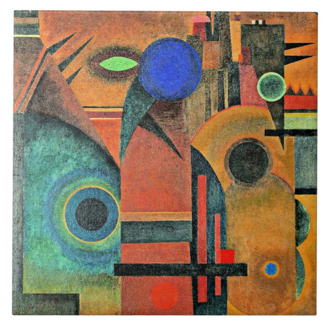Kandinsky - Braunes Schweigen Fliese (Vorderseite)