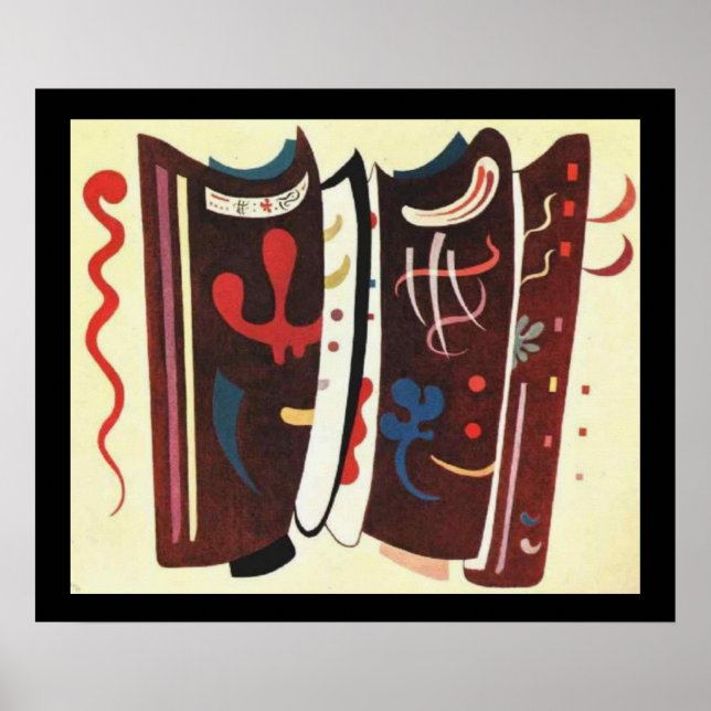 Kandinsky Brown mit zusätzlichem Abstrakten Bild Poster (Vorne)