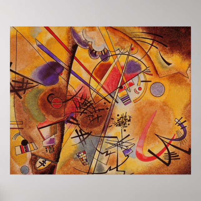 Kandinsky Brown Yellow Red Abstrakt Poster (Vorne)
