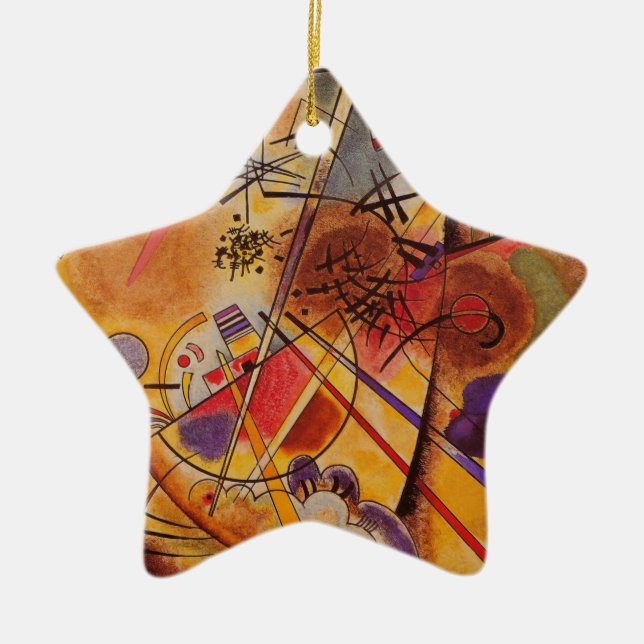 Kandinsky Brown Yellow Red Blue Keramik Ornament (Vorne)