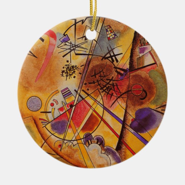 Kandinsky Brown Yellow Red Blue Keramik Ornament (Vorne)