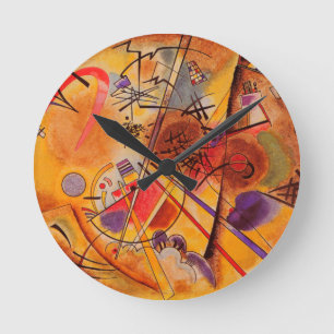 Kandinsky Brown Yellow Red Blue Runde Wanduhr